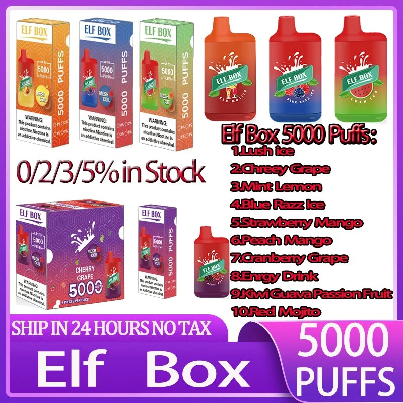 ELF BOX 5000 Puffs 0% 2% 3% 5% Nicotine Disposable Vape Authentic E Cigarette Pen Wholesale - LOGOVAPE - 46