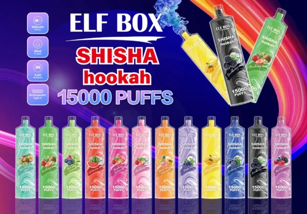 ELF BOX LS15000 Puff Shisha Hookah 0% 2% 5% Nicotine Rechargeable Disposable Vape Wholesale - LOGOVAPE - 1