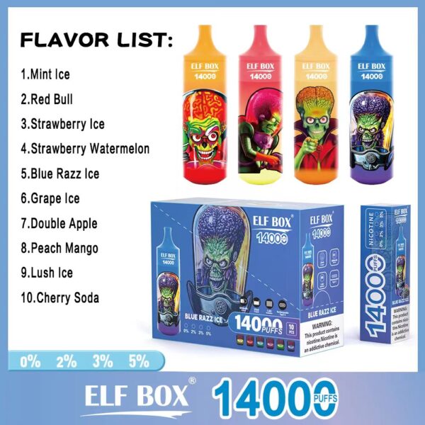 ELF BOX RGB14000 Puffs 0% 2% 3% 5% Nicotine Rechargeable Disposable Vape Wholesale - LOGOVAPE - 8