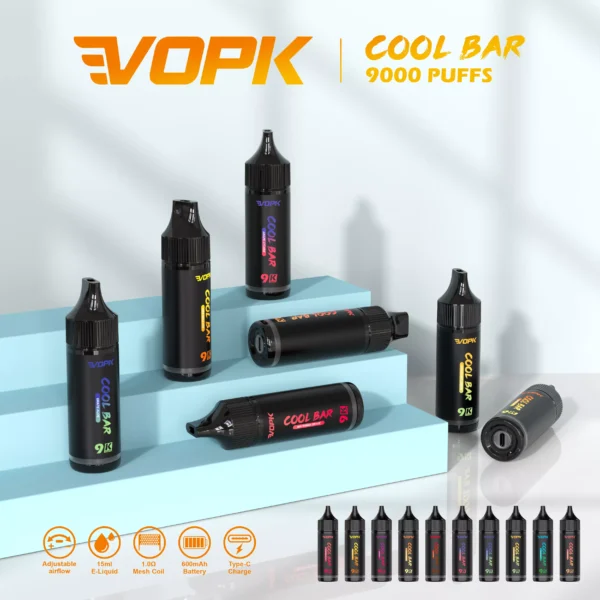 VOPK COOL BAR-9000 PUFFS 0% 2% 3% 5% Nicotine Disposable Vape Wholesale - LOGOVAPE - 1