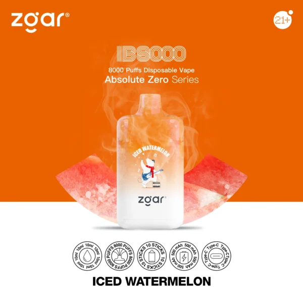 ZGAR ICE BOX 8000 Puffs 2% Nicotine Rechargeable Disposable Vape Wholesale - LOGOVAPE - 11