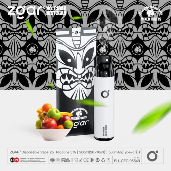 ZGAR ZG25 3000 Puffs 5% Nicotine Rechargeable Disposable Pod Wholesale - LOGOVAPE - 7