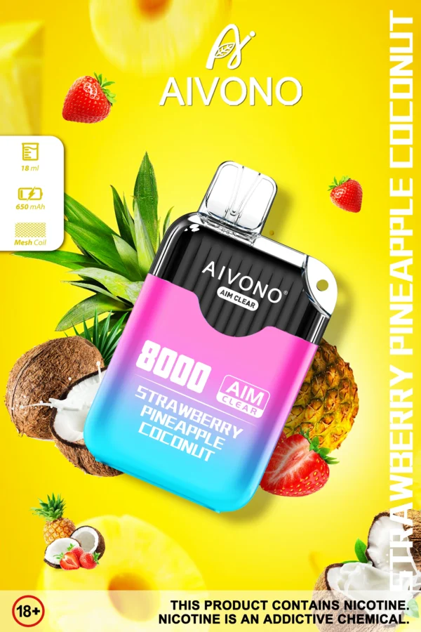 Aivono AIM Clear 8000 Puffs 0% 2% 5% Low Nicotin wiederaufladbar Einweg -Vapes Pen Bulk kaufen Großhandel - Logovape - 2