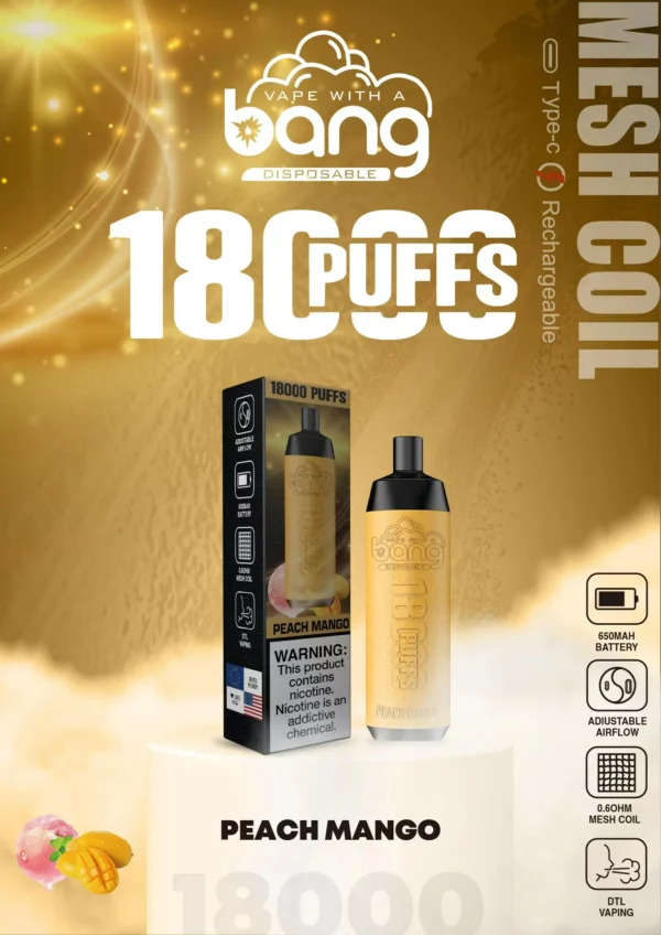 Bang Crown Bar 18000 Puffs 0% 2% 3% 5% Lav nikotin Genopladelig disponible Vapes Pen Bulk Køb Engros - Logovape - 6