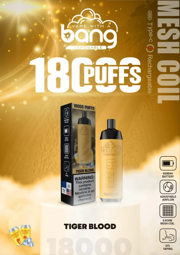 Bang Crown Bar 18000 Puffs 0% 2% 3% 5% Niski naładowanie nikotyny do jednorazowego użytku Vapes Pen Bulk Kup hurtowe - Logovape - 13