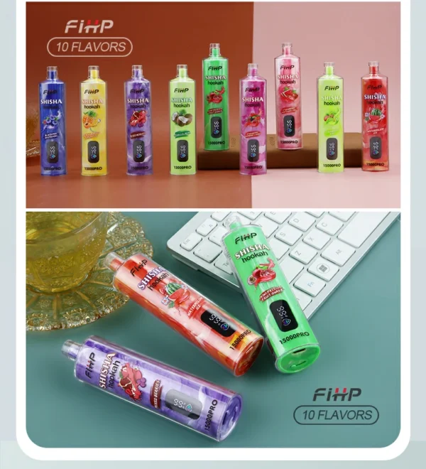 FIHP Shisha Hookah 15000 Pro Puffs 6mg Low Nicotine Rechargeable Disposable Vapes Pen Bulk Buy Wholesale - LOGOVAPE - 13