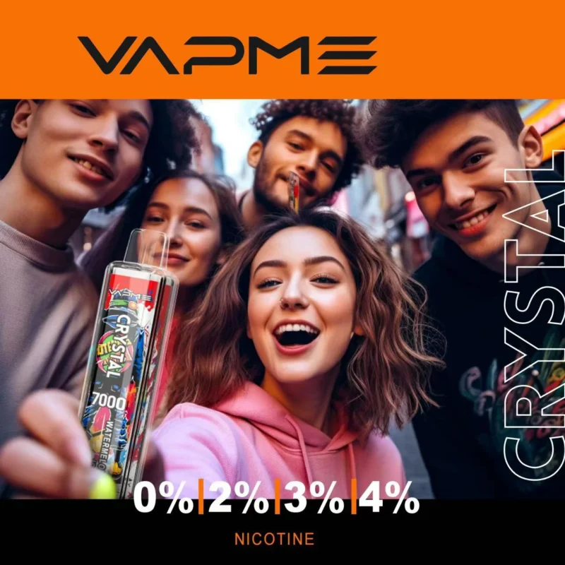 Vapme Crystal 7000 Puffs 2% 5% Nicotine dobíjecí jednorázové vapeny Bulk Buy Wholesale