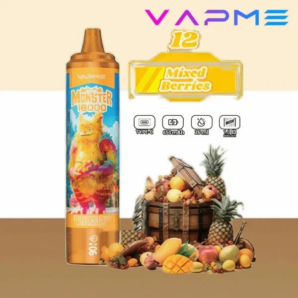 Vapme Monster 16000 Puffs 2% 5% Nicotine dobíjecí jednorázové Vapes Bulk Buy Wholesale - Logovape - 7