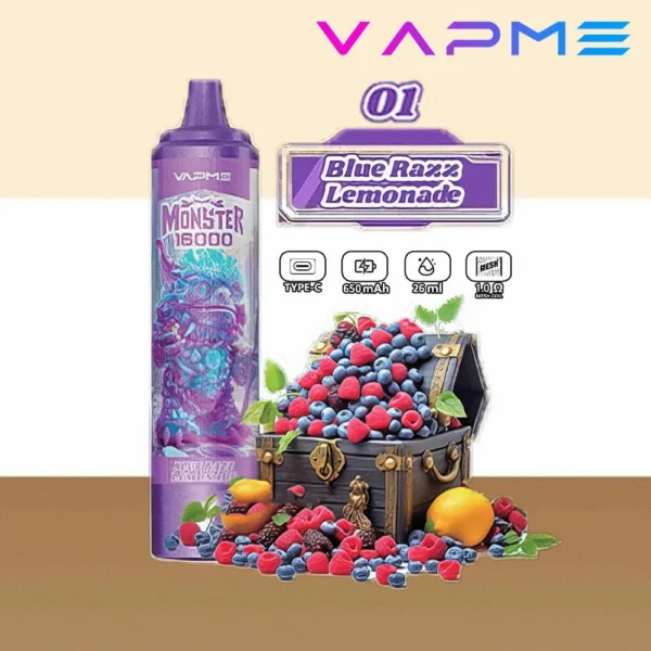 Vapme Monster 16000 Puffs 2% 5% nikotin újratölthető eldobható vapes ömlesztett vásárlás nagykereskedelem - logovape - 9