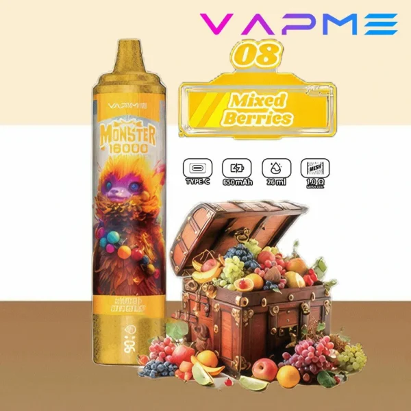 Vapme Monster 16000 Puffs 2% 5% Nicotine Rechargeable Disposable Vapes Bulk buy Wholesale - LOGOVAPE - 12