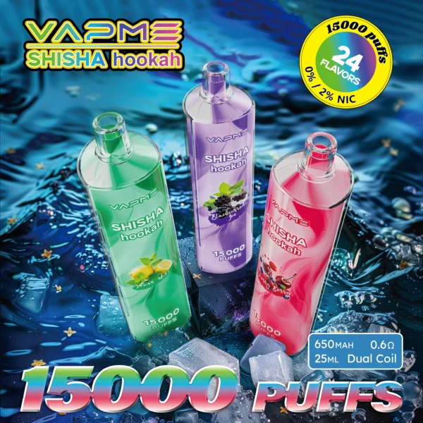 Vapme Shisha Hookah 15000 Puffs 0% 2% Nicotina Recarregável Descartável Vapes Comprar a granel por atacado - LOGOVAPE - 1