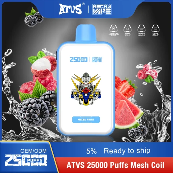 ATVS 25000 Puffs Dual Mesh 5% Low Nicotine Rechargeable Disposable Vapes Pen Bulk Buy Wholesale - LOGOVAPE - 10