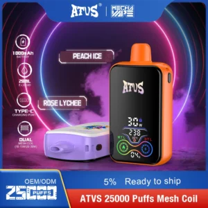 ATVS 25000 Puffs Dual Mesh 5% Low Nicotine Rechargeable Disposable Vapes Pen Bulk Buy Wholesale - LOGOVAPE - 19