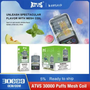 ATVS 30000 Puffs Dual Mesh 5% Low Nicotine Rechargeable Rechargeable Vapes Bulk Buy Acheter Wholesale - Logovape - 18