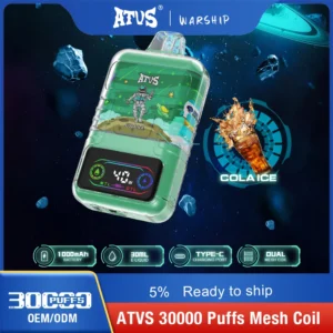 ATVS 30000 puffs Dual Mesh 5% Låg nikotin Uppladdningsbar engångsång Penor Pen Bulk Köp grossist - Logovape - 12