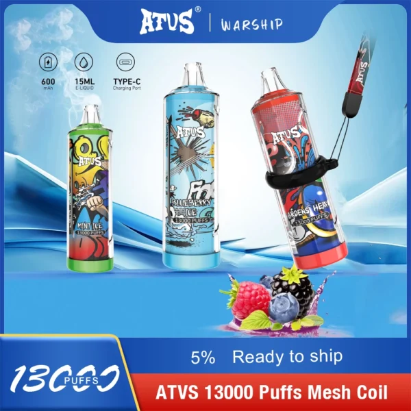 Atvs 13000 Puffs 5% Low Nicotine Rechargeable Disposable Vapes Pen Bulk Buy Wholesale - LOGOVAPE - 1