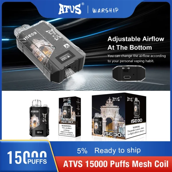 Atvs 15000 Puffs 5% Low Nicotine Rechargeable Disposable Vapes Pen Bulk Buy Wholesale - LOGOVAPE - 2