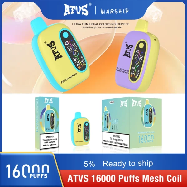 Atvs 16000 Puffs 2% 5% Low Nicotine Rechargeable Disposable Vapes Pen Bulk Buy Wholesale - LOGOVAPE - 9