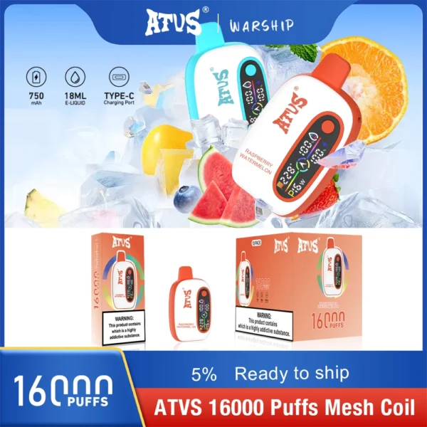 Atvs 16000 Puffs 2% 5% Low Nicotine Rechargeable Disposable Vapes Pen Bulk Buy Wholesale - LOGOVAPE - 6