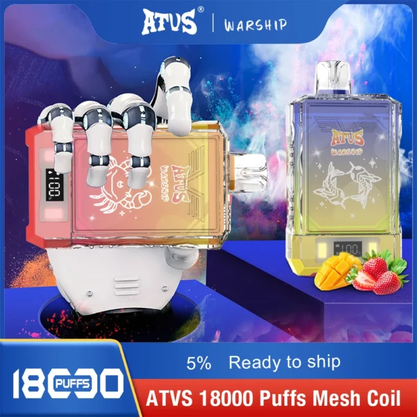 Atvs Warship 18000 Puffs 5% Low Nicotine Rechargeable Disposable Vapes Pen Bulk Buy Wholesale - LOGOVAPE - 10