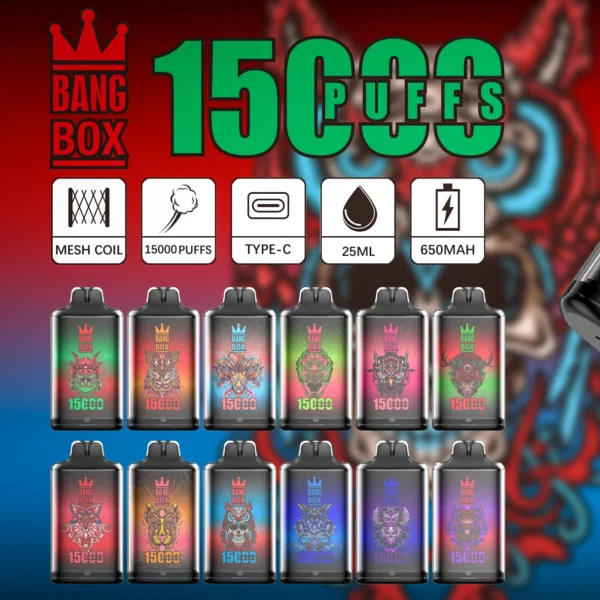 Bang Box S1 15000 Puffs 0% 2% 3% 5% Low Nicotine Rechargeable Disposable Vapes Pen Bulk Buy Wholesale - LOGOVAPE - 1