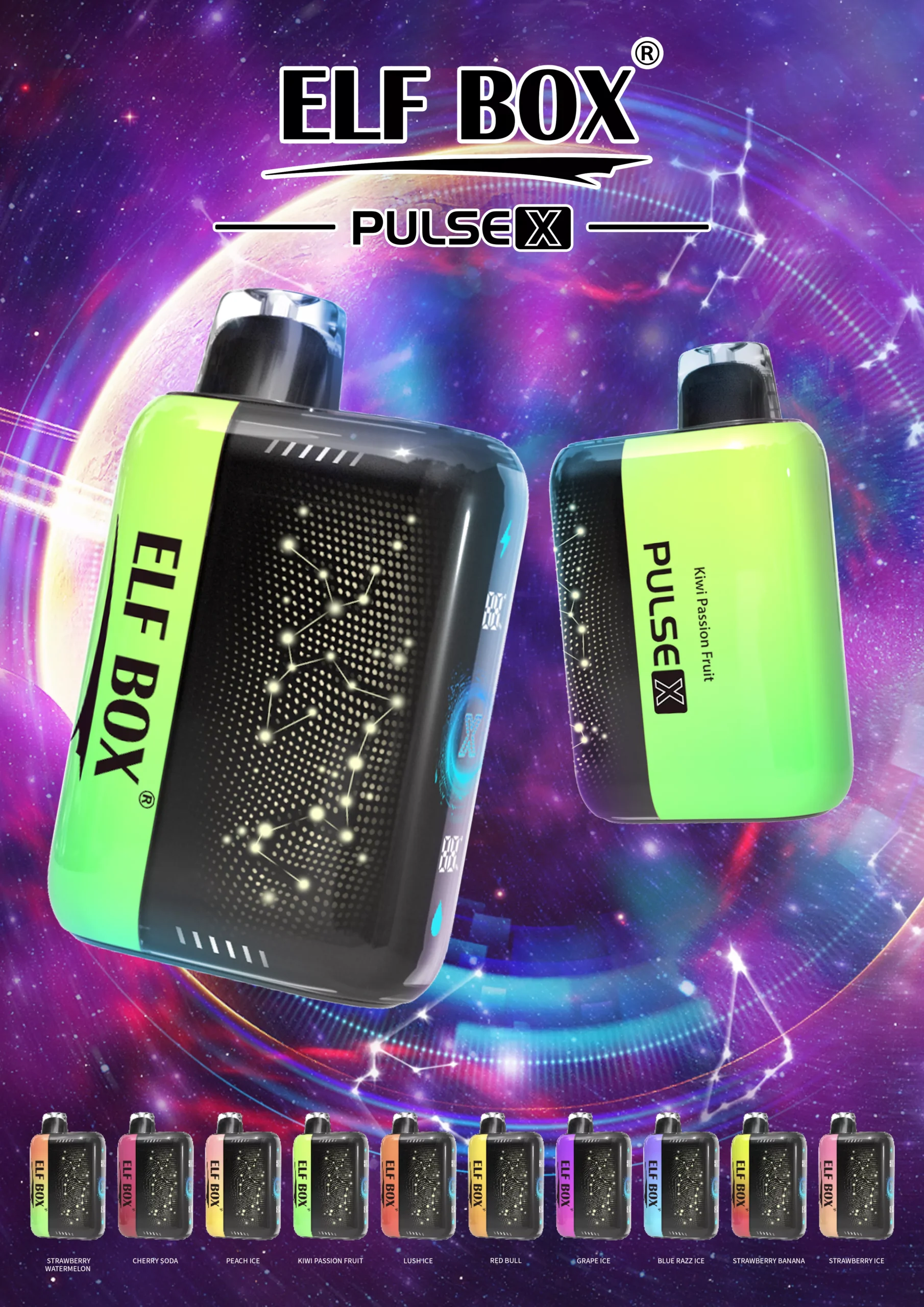 Elf Box Pulse X 25000 Puffs Dual Mesh 0% 2% 3% 5% Lage nicotine Oplaadbare Disposable Vapes Pen Bulk Koop Groothandel