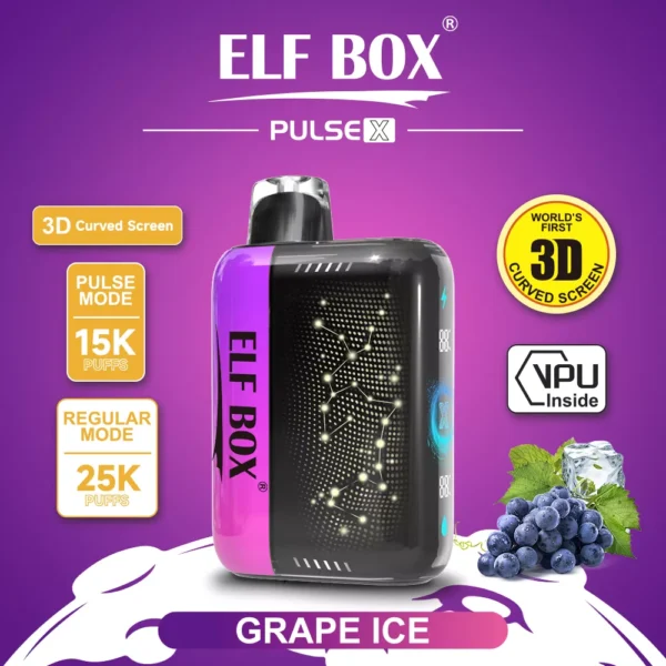 Elf Box Pulse X 25000 Rookwolken Dual Mesh 0% 2% 3% 5% Nicotinearm 3D gebogen LED-scherm Oplaadbare wegwerpvapes-pen Bulk Koop groothandel - LOGOVAPE - 9