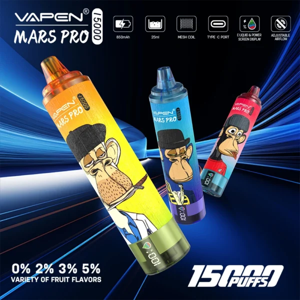 VAPEN Mrs Pro 15000 Puffs 2% Low Nicotine Rechargeable Disposable Vapes Pen Bulk Buy Wholesale - LOGOVAPE - 1