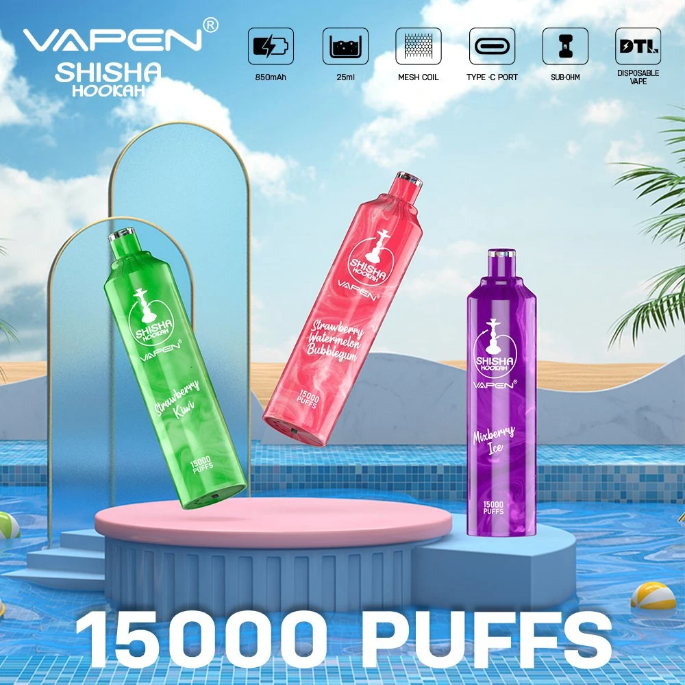 Vapen Shisha Hookah 15000 Puffs 0% 2% Nicotină scăzută reîncărcabilă VAPES PEN PEN BUPUM Cumpărați cu ridicata