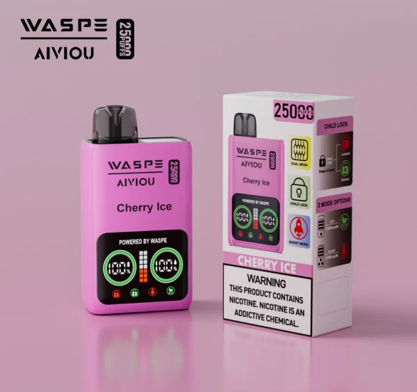 WASPE 25000 PUFFS Dual Mesh Box 0% 2% 5% Low Nicotine LED Display Rechargeable Disposable Vapes Pen Bulk Buy Wholesale - LOGOVAPE - 5