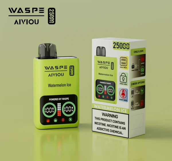 WASPE 25000 PUFFS Dual Mesh Box 0% 2% 5% Low Nicotine LED Display Rechargeable Disposable Vapes Pen Bulk Buy Wholesale - LOGOVAPE - 6