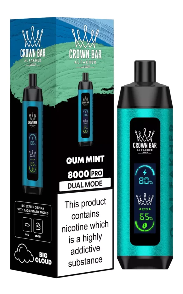 Al Fakher Crown Bar Big Cloud 8000 Pro Dual Mode Full Screen Low Nicotine Rechargeable Disposable Vapes Pen Bulk Buy Wholesale - European Warehouse Stock - LOGOVAPE - 9