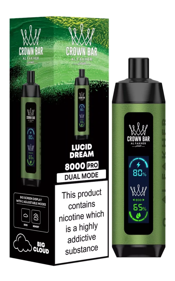 Al Fakher Crown Bar Big Cloud 8000 Pro Dual Mode Full Screen Low Nicotine Rechargeable Disposable Vapes Pen Bulk Buy Wholesale - European Warehouse Stock - LOGOVAPE - 5