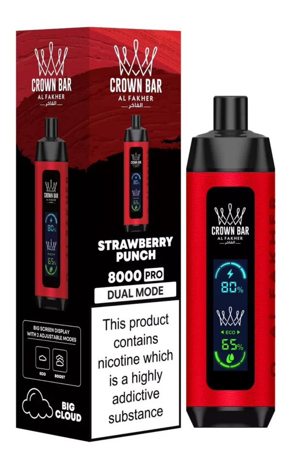 Al Fakher Crown Bar Big Cloud 8000 Pro Dual Mode Full Screen Low Nicotine Rechargeable Disposable Vapes Pen Bulk Buy Wholesale - European Warehouse Stock - LOGOVAPE - 17