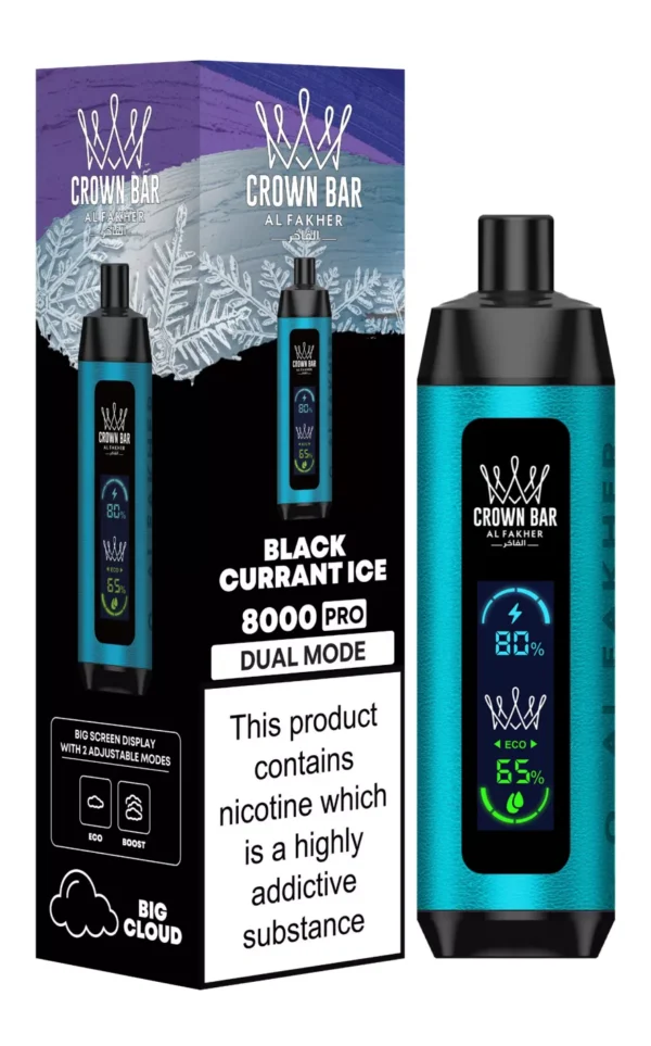 Al Fakher Crown Bar Big Cloud 8000 Pro Dual Mode Full Screen Low Nicotine Rechargeable Disposable Vapes Pen Bulk Buy Wholesale - European Warehouse Stock - LOGOVAPE - 14