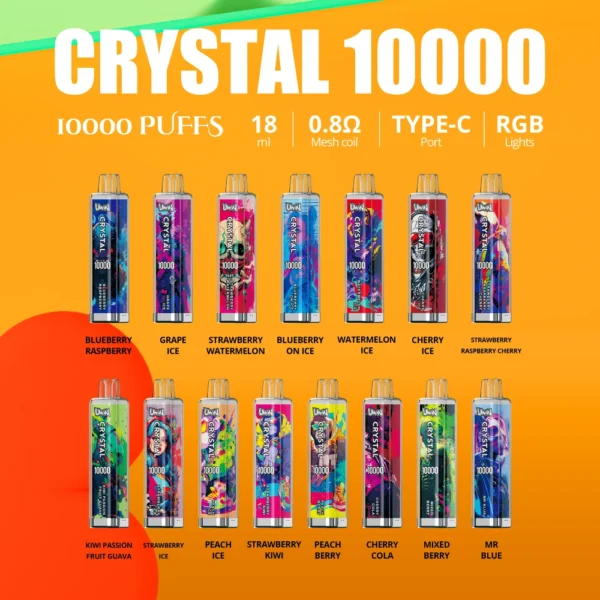 Uwin Crystal 10000 Puffs 0% 2% 3% 5% Low Nicotine Rechargeable Disposable Vapes Pen Bulk Buy Wholesale - LOGOVAPE - 1