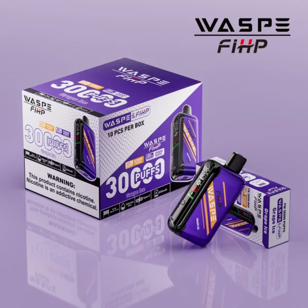 WASPE FIHP 30000 Puffs Dual Mesh 0% 2% 5% LED Display Low Nicotine Rechargeable Disposable Vapes Pen Bulk Buy Wholesale - LOGOVAPE - 4