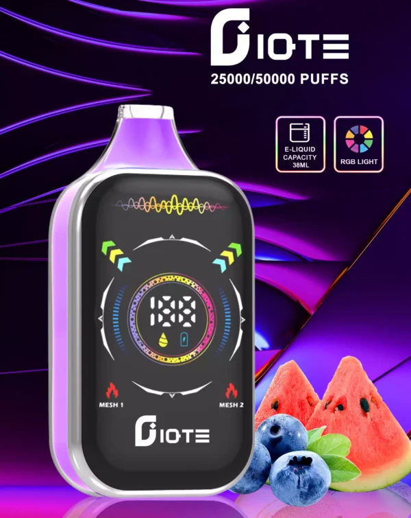 IQTE 50000 Puffs Dual Mesh RGB Full Screen 0% 2% 5% Low Nicotine Rechargeable Disposable Vapes Pen Bulk Buy Wholesale - LOGOVAPE - 3