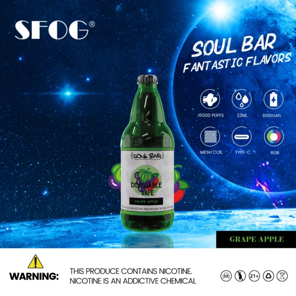 SFOG SOUL BAR 15000 Puffs RGB 5% Low Nicotine Rechargeable Disposable Vapes Pen Bulk Buy Wholesale - LOGOVAPE - 11