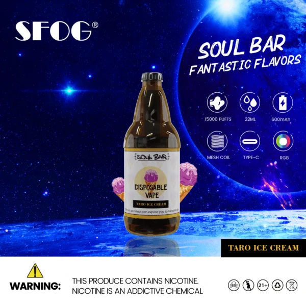 SFOG SOUL BAR 15000 Puffs RGB 5% Low Nicotine Rechargeable Disposable Vapes Pen Bulk Buy Wholesale - LOGOVAPE - 16