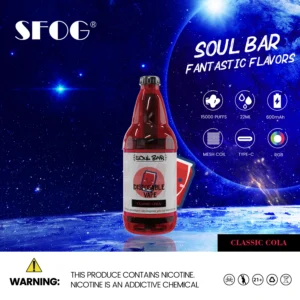 SFOG SOUL BAR 15000 Puffs RGB 5% Low Nicotine Rechargeable Disposable Vapes Pen Bulk Buy Wholesale - LOGOVAPE - 21