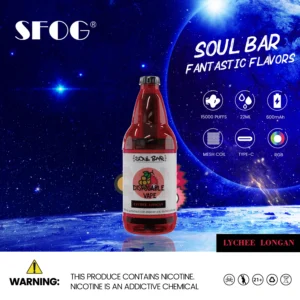 SFOG SOUL BAR 15000 Puffs RGB 5% Low Nicotine Rechargeable Disposable Vapes Pen Bulk Buy Wholesale - LOGOVAPE - 24