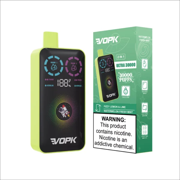 VOPK ULTRA 30000 Puffs Double Flavour Dual Mesh Digital Screen 2% Low Nicotine Rechargeable Disposable Vapes Pen Bulk Buy Wholesale - LOGOVAPE - 8