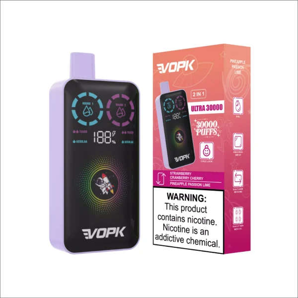 VOPK ULTRA 30000 Puffs Double Flavour Dual Mesh Digital Screen 2% Low Nicotine Rechargeable Disposable Vapes Pen Bulk Buy Wholesale - LOGOVAPE - 10